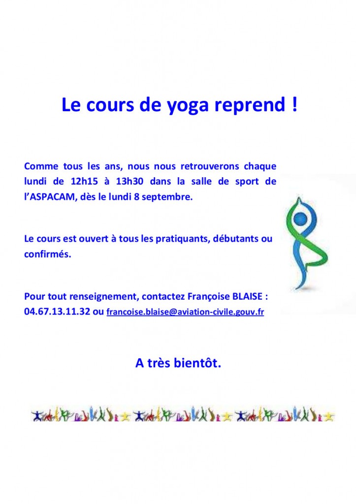 Affiche YOGA rentrée 2014